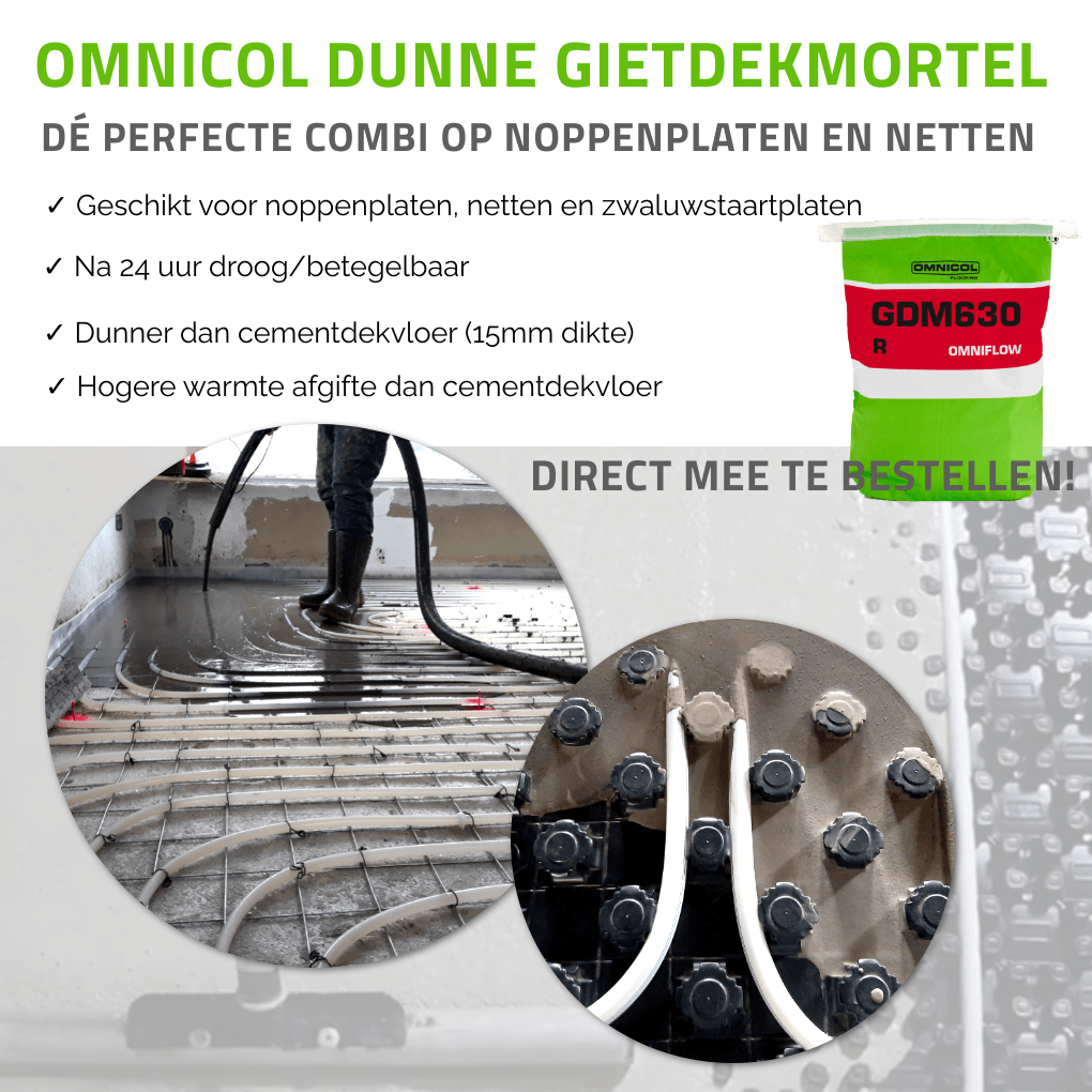 Omnicol GDM 630R - Dunne Gietdekmortel Noppenplaat &amp; Netten 25kg